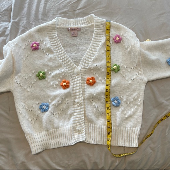 Coco & Shay Floral Embroidered Women's Sweater - Cream Size L - Picture 3 of 6